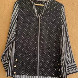 Blusa negra puntitos y rallas Brigitte Naux Ripley