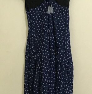 Vestido largo, de algodón negro arriba