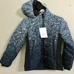 Parka negra con jaspeado